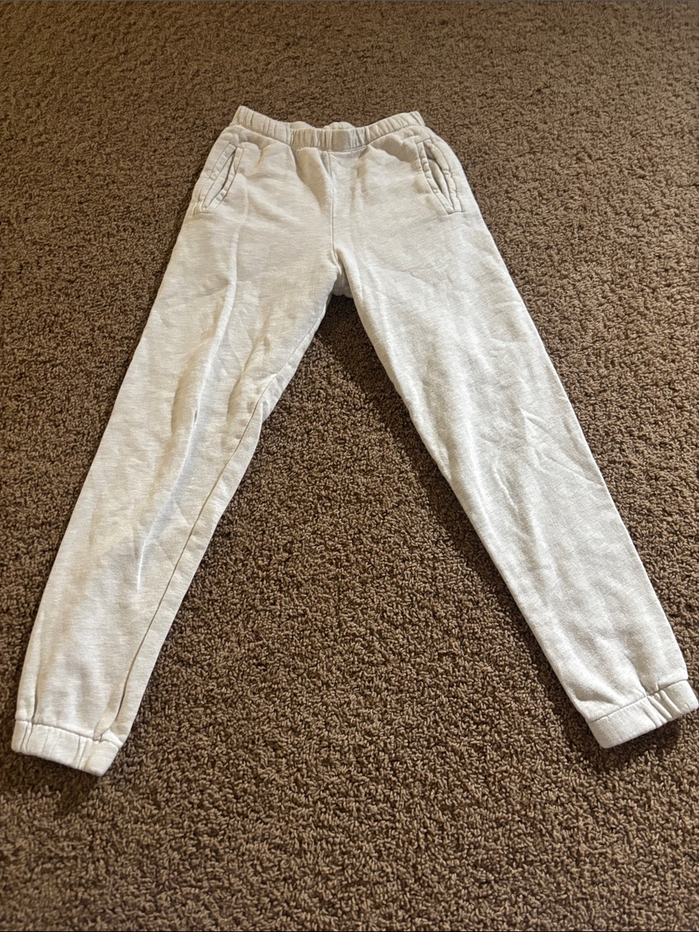 Joah Brown Light Gray Track Joggers - Elastic Waist & Cuffed Ankles